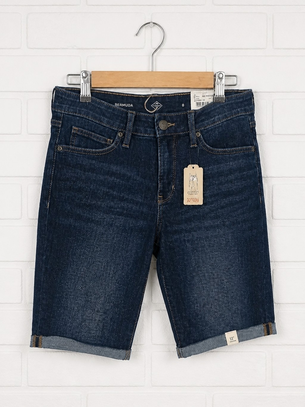 Dark Midnight Blue Denim Women's Bermuda Shorts Size 8